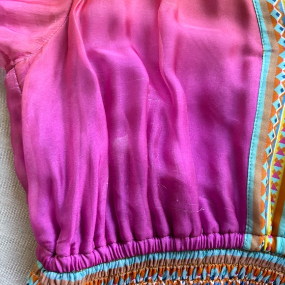 Hale Bob Ayla Chiffon Tiered Midi Dress Pink S | Boho Luxe - Picture 8 of 12